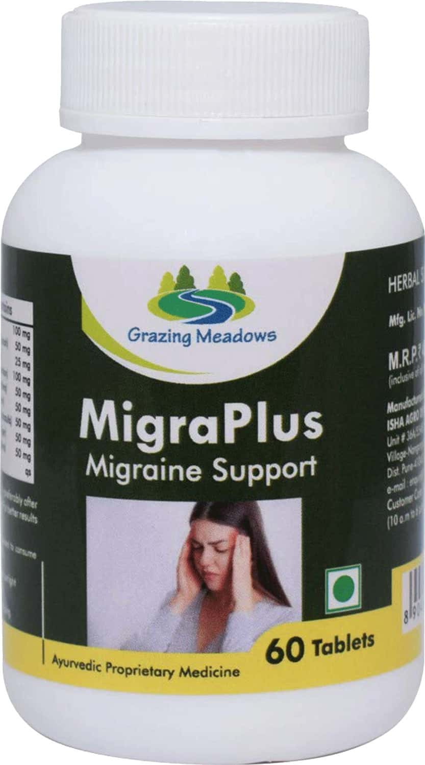 Grazing Meadows Migraplus 60 Tablets - Ayurvedic Herbal Supplement For Migraine Support
