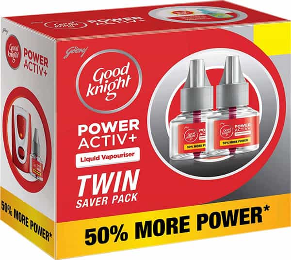 Godrej Good Knight Advanced Power Activ+ Cartridge Twin Saver Mosquito Repellent (Refill)-2X45 Ml