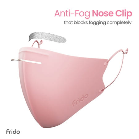 Frido Ultimate Pro Copper Mask|Pink|Nose Clip|Ear Loop|Washable|Imported|Small Size|Pack Of 10