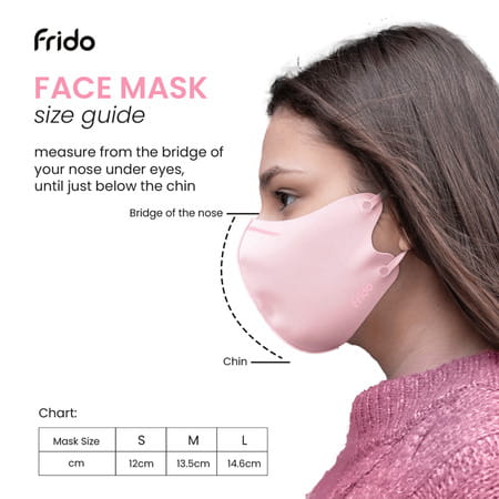 Frido Ultimate Pro Copper Mask|Pink|Nose Clip|Ear Loop|Washable|Imported|Small Size|Pack Of 10