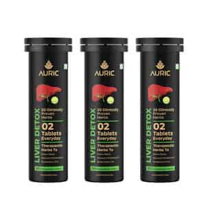 Auric Liver Detox Effervescent | Fizzy Water With 10 Ayurvedic Herbs | 60 Tablets