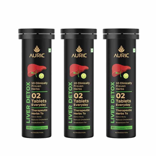 Auric Liver Detox Effervescent | Fizzy Water With 10 Ayurvedic Herbs | 60 Tablets