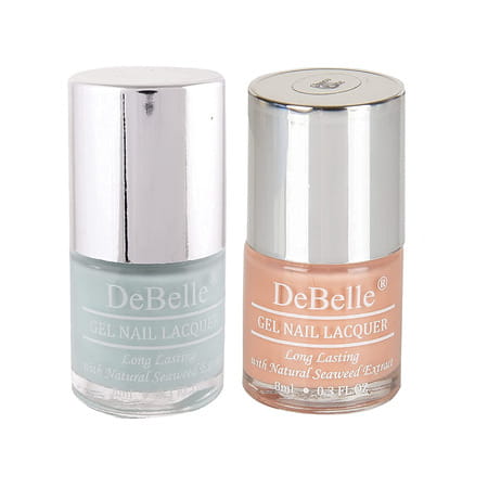 Debelle Nail Polish | Matte Finish | Dark Peach(Choco Latte) | Mint Blue(Mint Amour) | 16 Ml