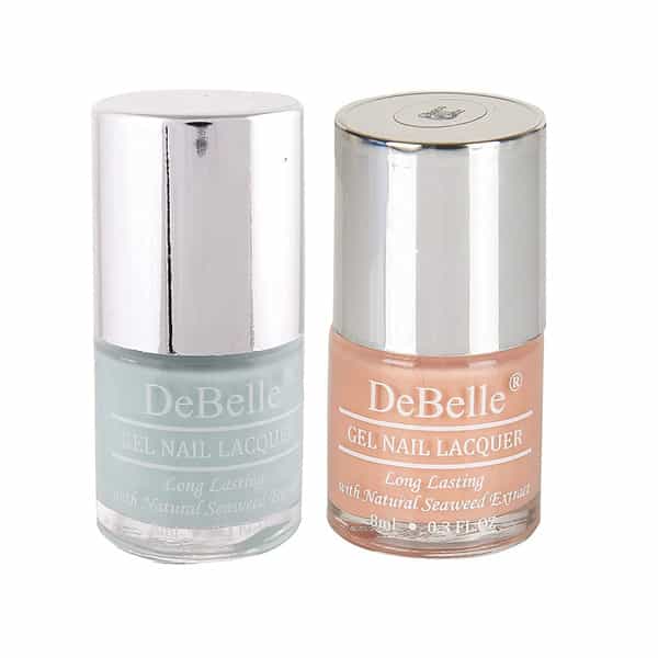 Debelle Nail Polish | Matte Finish | Dark Peach(Choco Latte) | Mint Blue(Mint Amour) | 16 Ml