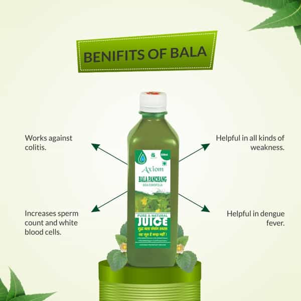 Axiom Bala Panchang Juice|Sida Cordifolia|Helpful In Increase Strength And Combats Fatigue -500Ml