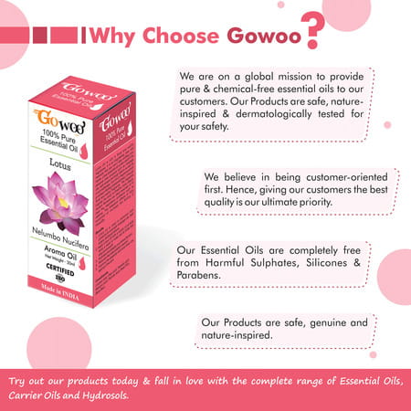 Go Woo 100% Pure Fragrances Undiluted Virgin White Lotus Oil 30 Ml