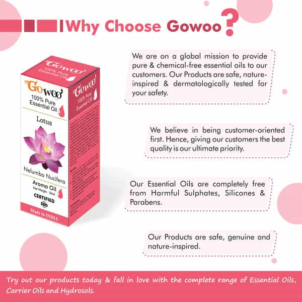 Go Woo 100% Pure Fragrances Undiluted Virgin White Lotus Oil 30 Ml