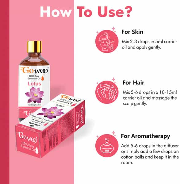 Go Woo 100% Pure Fragrances Undiluted Virgin White Lotus Oil 30 Ml