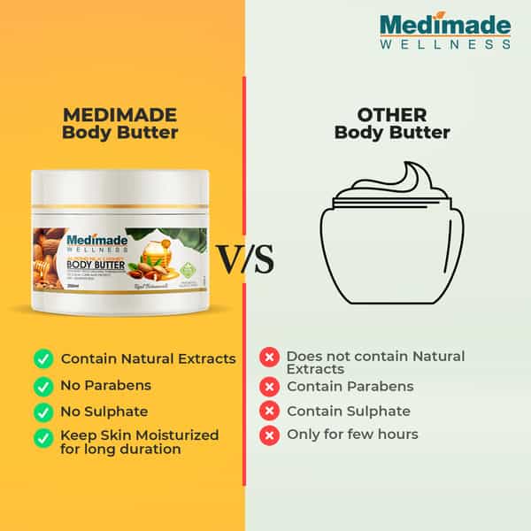Medimade Almond And Honey Body Butter - 200 Ml X 2 ( Pack Of 2 )