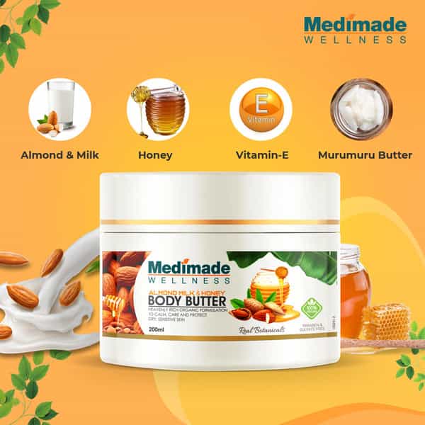 Medimade Almond And Honey Body Butter - 200 Ml X 2 ( Pack Of 2 )