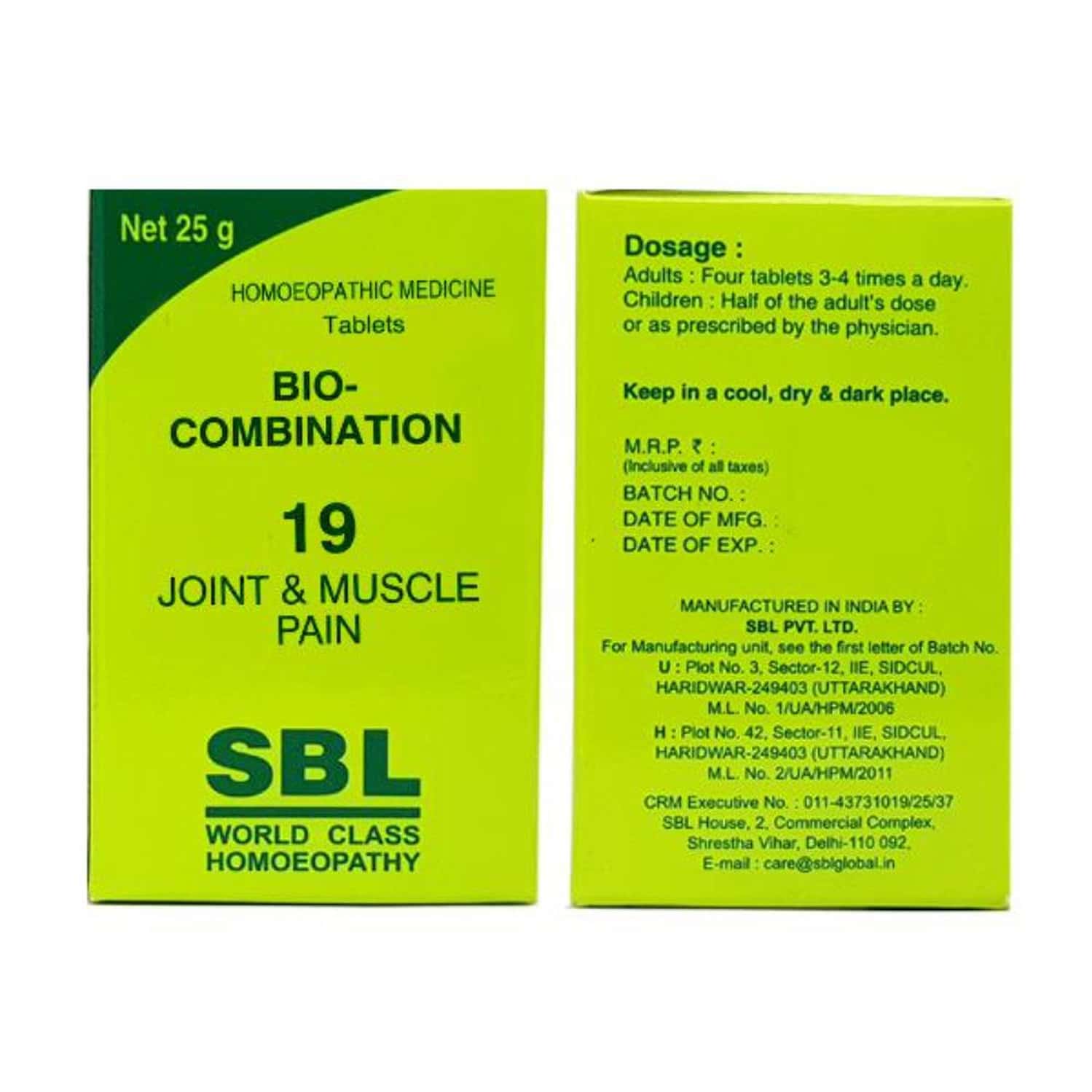 Sbl Bio-combination 19 Tablet 25 Gm Pack Of 3