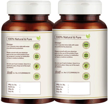 Vedikroots Arjuna + Brahmi 60 Capsules For Heart Care Combo