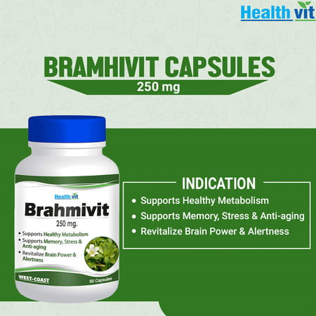 Healthvit Bramhvit Bramhi Powder - 250 Mg (60 Capsules Pack Of 2)