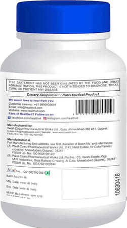 Healthvit Bramhvit Bramhi Powder - 250 Mg (60 Capsules Pack Of 2)