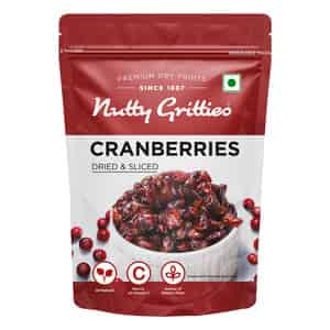 Nutty Gritties Cranberries Dried & Whole Healthy Snack - 200g