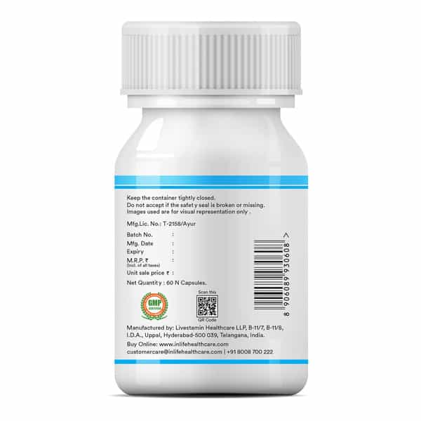 Inlife Cow Colostrum Supplement 500Mg (60 Vegetarian Capsules)