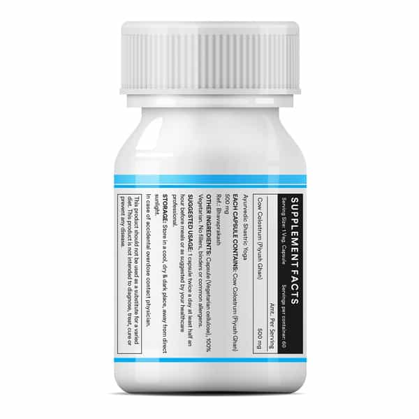 Inlife Cow Colostrum Supplement 500Mg (60 Vegetarian Capsules)