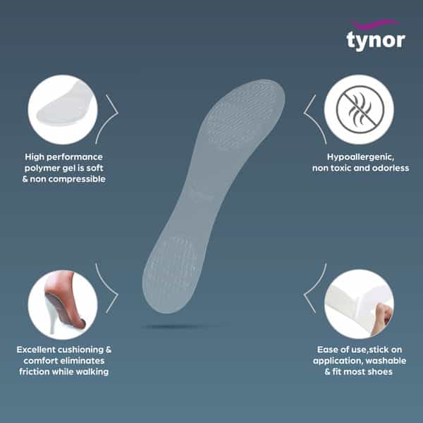 Tynor Insole Gel Female - White - Medium - Pack Of 2
