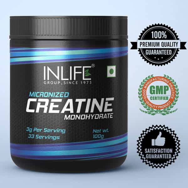 Inlife Micronized Creatine Monohydrate Powder Supplement Muscle Repair &Recovery 100Gm(Unflavoured)