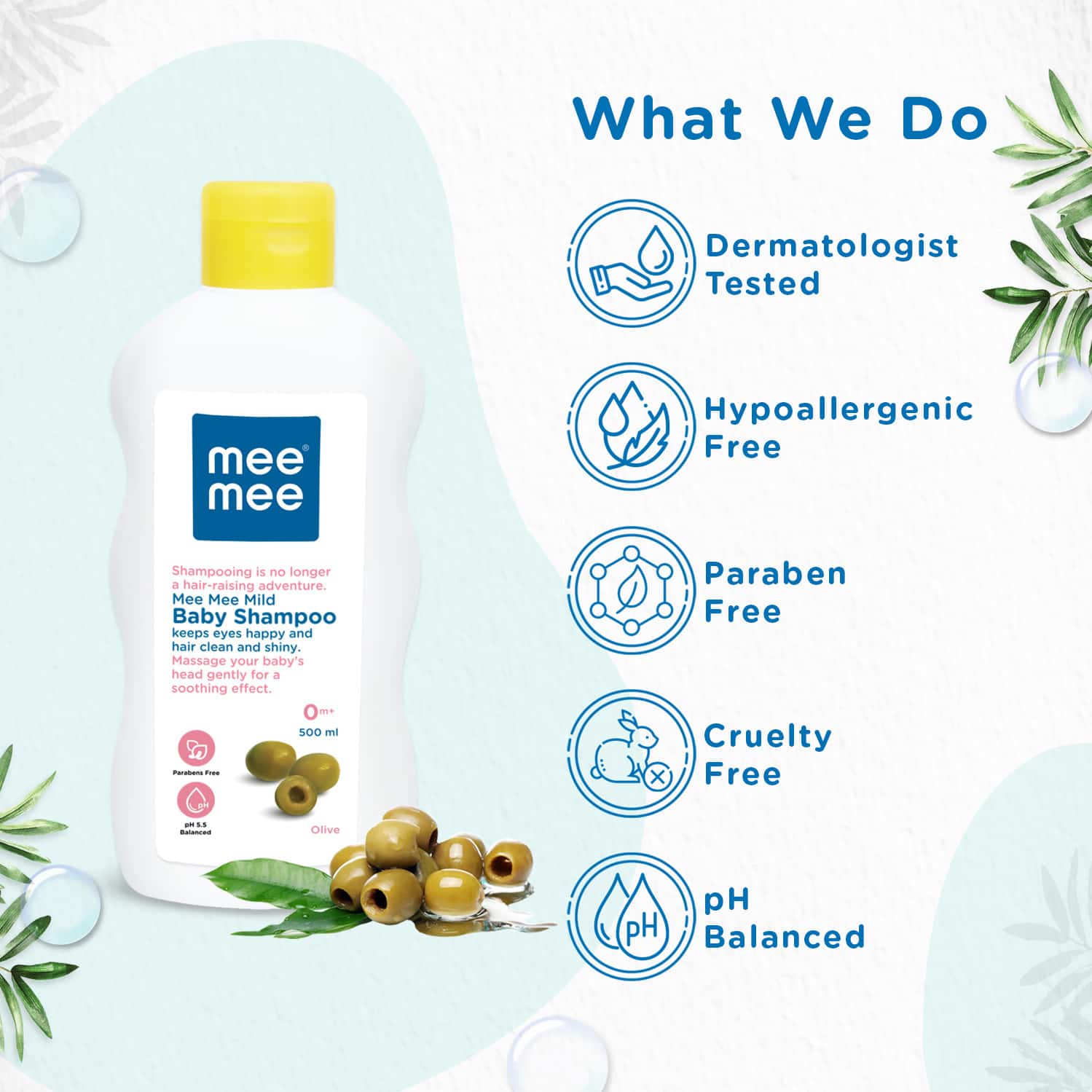 Buy MEEMEE BABY SHAMPOO FRUIT EXTRACTS,DERMATOLOGIST TESTED,NO HYPOALLERGENIC ,TEAR FREE (500 ML