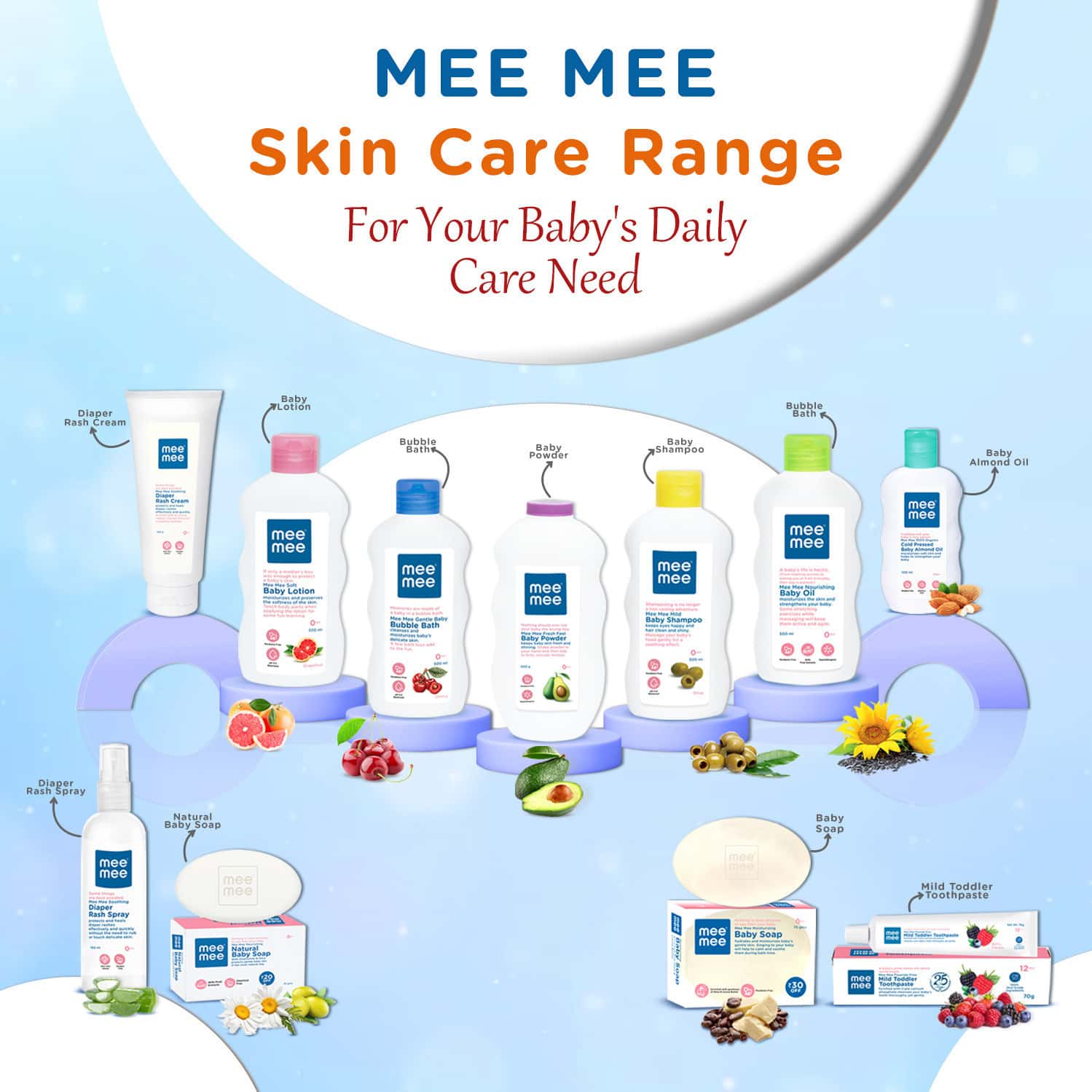 Buy MEEMEE BABY SHAMPOO FRUIT EXTRACTS,DERMATOLOGIST TESTED,NO HYPOALLERGENIC ,TEAR FREE (500 ML