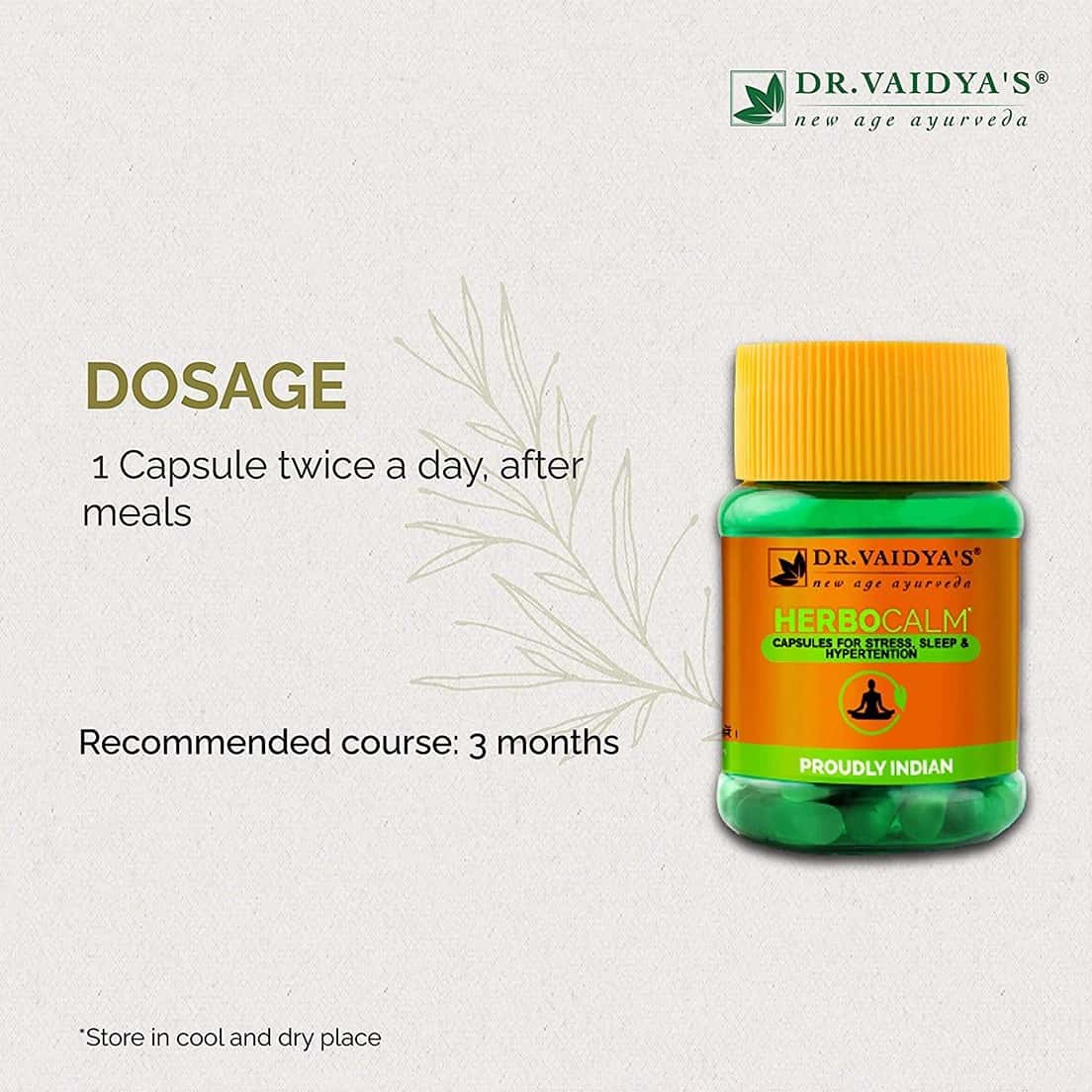 Buy DR. VAIDYA'S HERBOCALM CAPSULES AYURVEDIC MEDICINE FOR STRESS AND