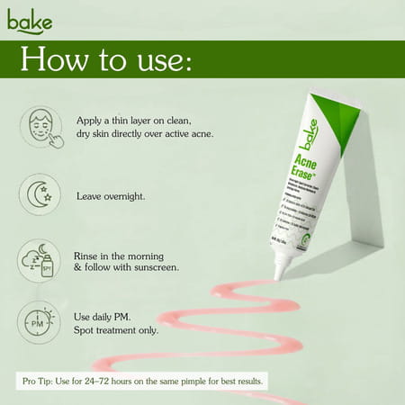 Bake Acne Erase Face Serum With Niacinamide & Azelaic Acid For Pimples | Blackheads & Whiteheads