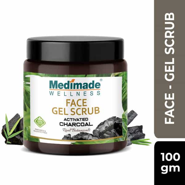 Medimade Activated Charcoal Face Gel Scrub - 100 Gm