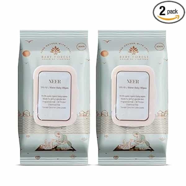 Baby Forest Neer 99.9% Water Baby Wipes- Pack Of 2 | Ideal For 0+ Months | Dermatologically Tested