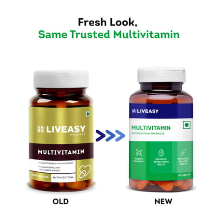 Liveasy Wellness Multivitamin Multimineral - Immunity Booster - Complete Nutrition - Bottle Of 60