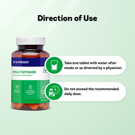 Liveasy Wellness Multivitamin Multimineral - Immunity Booster - Complete Nutrition - Bottle Of 60
