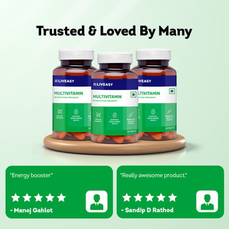 Liveasy Wellness Multivitamin Multimineral - Immunity Booster - Complete Nutrition - Bottle Of 60