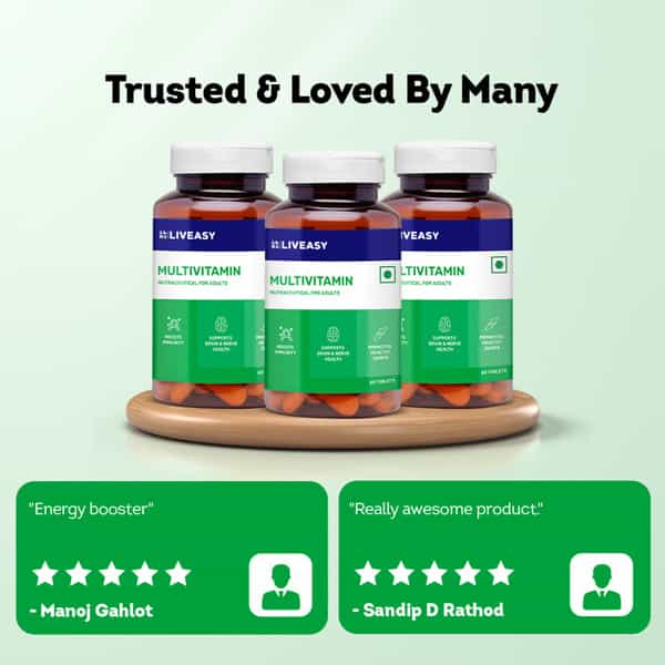 Liveasy Wellness Multivitamin Multimineral - Immunity Booster - Complete Nutrition - Bottle Of 60