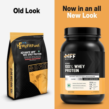 Myfitfuel Advance Mff 100% Whey Protein Powder + Digestive Enzymes & Vitamins (1 Kg | Vanilla Creme)