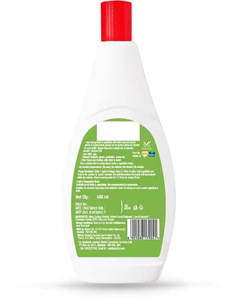 Marico Fruits & Vegetables Washing Liquid Removes Germs Bacteria Chemicals & Waxes 400 Ml