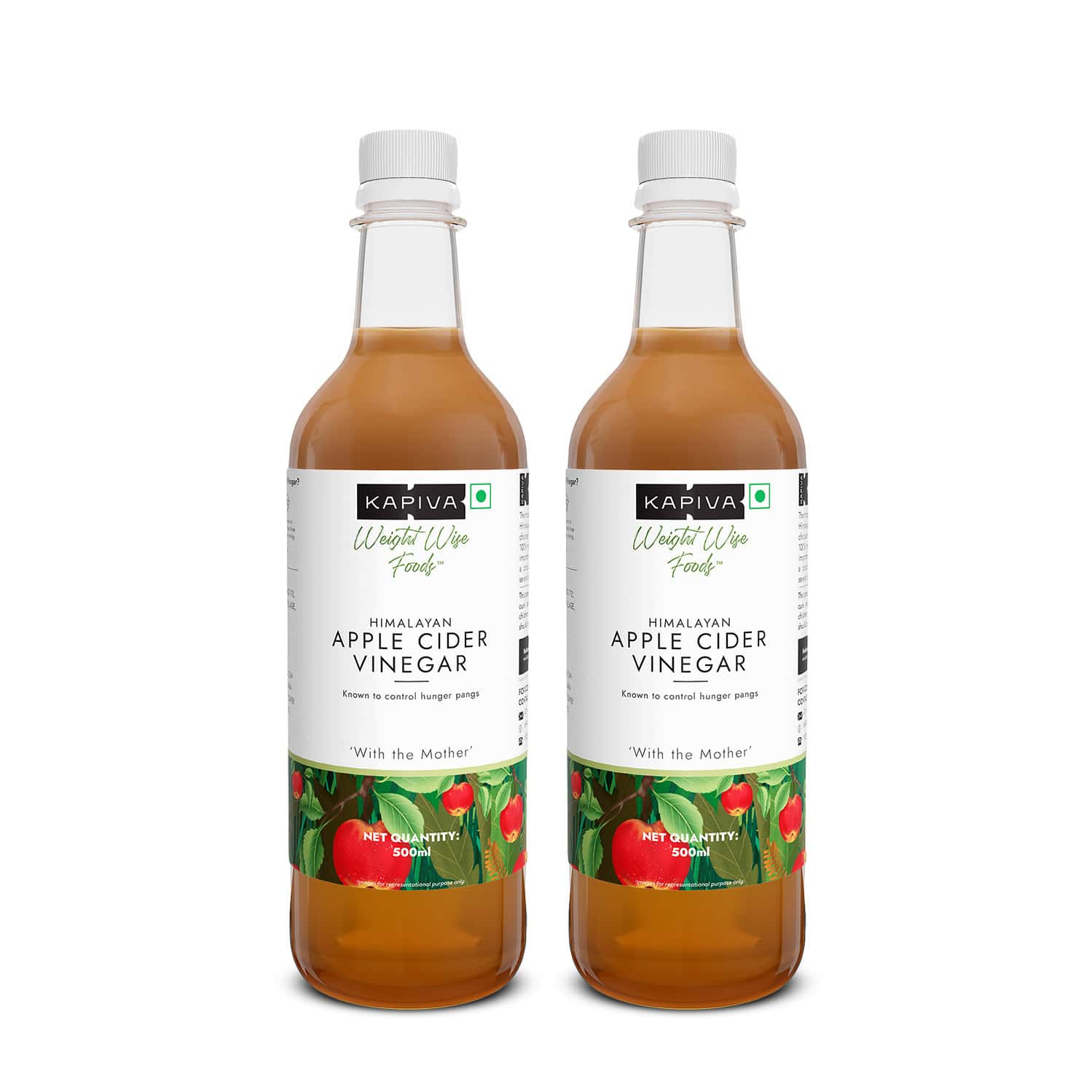 Kapiva Himalayan Apple Cider Vinegar With Mother 2 X 500ml | Helps With Digestion & Weight Care