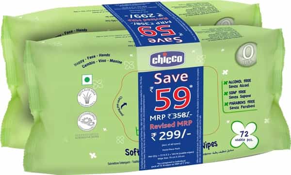 Chicco Baby Bipack - 72 Wipes