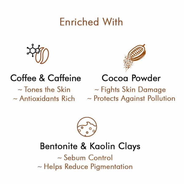Mcaffeine Skin Repair Mocha Coffee Face Mask - Sebum Control Face Pack With Cocoa & Bentonite Clay