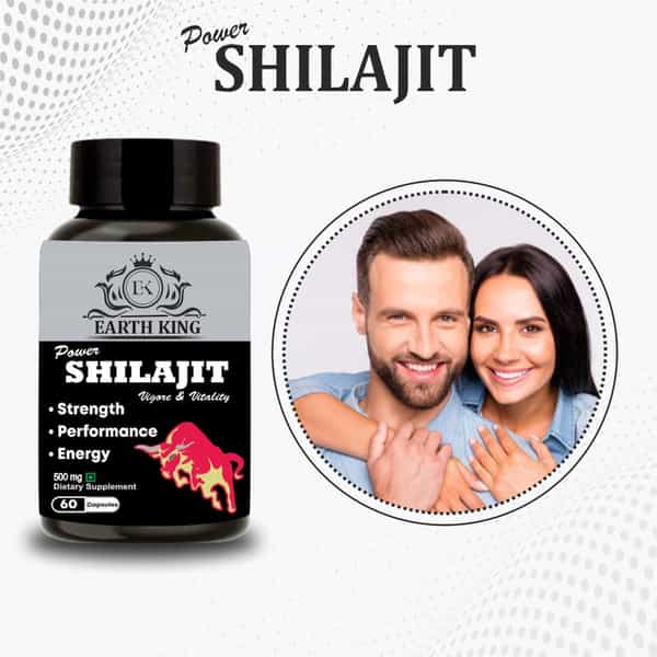 Earth King Power Shilajit/Shilajeet Extract Capsule For Stamina & Energy - 60 Capsules