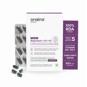 Origins Nutra Magnesium Supplement For Men 5 Magnesium Salts | Vitamin K2-7 56 Veg Capsules