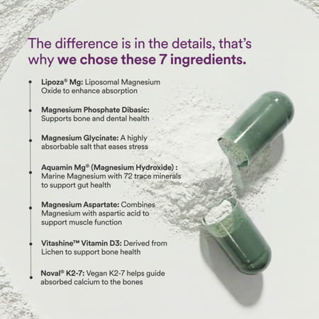 Origins Nutra Magnesium Supplement For Men 5 Magnesium Salts | Vitamin K2-7 56 Veg Capsules