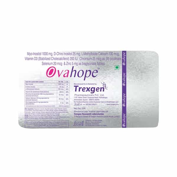 Trexgen Ovahope Pcos Myo-Inositol D-Chiro Inositol Tablets - 30 Tablets