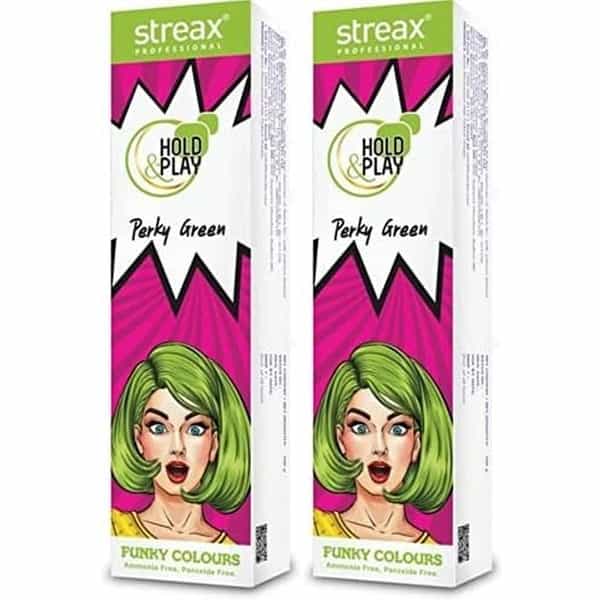Streax Professional Hold & Play Funky Colours - Perky Green 100G X Pack Of 2