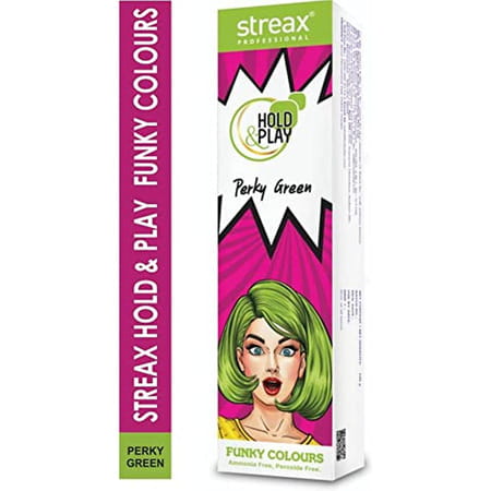 Streax Professional Hold & Play Funky Colours - Perky Green 100g X Pack Of 2