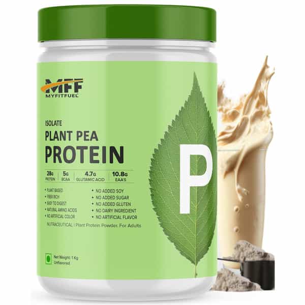 Myfitfuel Plant Pea Protein Isolate | 1 Kg, 28 Servings (Unflavoured) | Easy To Digest Plant Protein