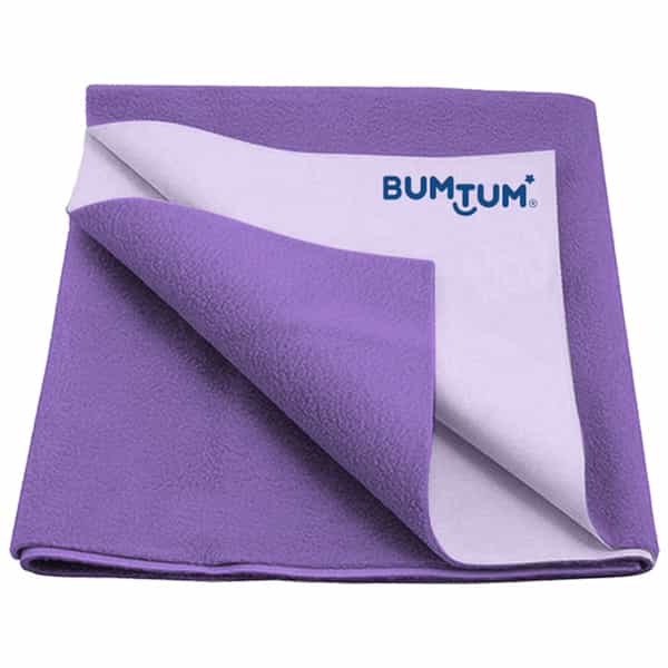 Bumtum Dry Sheet Instadry Leakproof Baby Bed Protector ( Lilac Large Size 100*140Cm | Pack Of 1 )