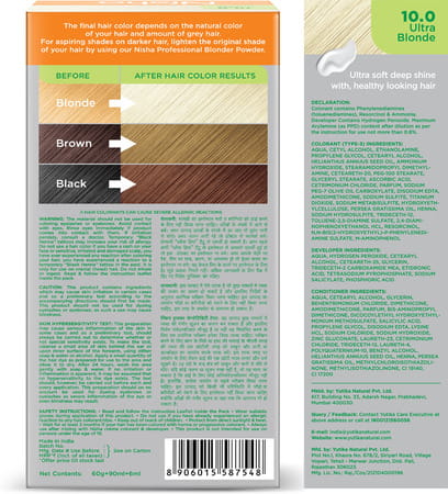 Nisha Creme Hair Color Ultra Blonde 150g Pack Of 2 | Permanent Hair Colour For Women & Men