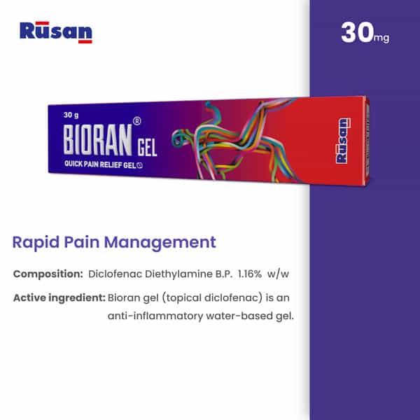 Rusan Bioran Quick Pain Relief Gel | Tube | 30 Gm | Pack Of 5