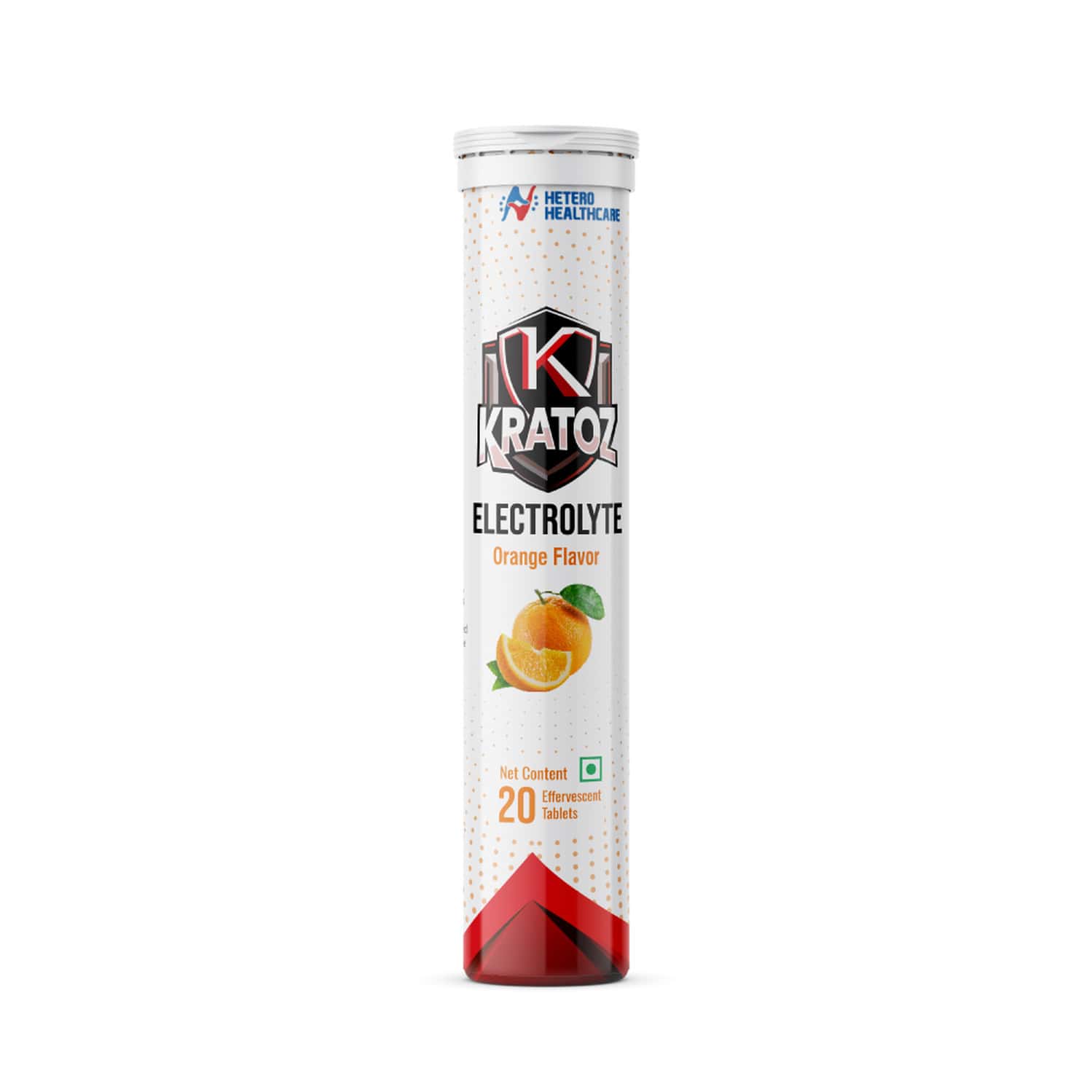 Kratoz Electrolyte Effervescent Tablets For Hydration & Energy Support (20 Tablets) - Orange