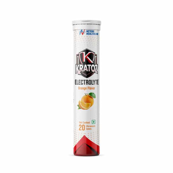 Kratoz Electrolyte Effervescent Tablets For Hydration & Energy Support (20 Tablets) - Orange
